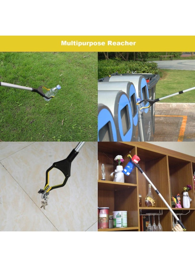 Litter Picker, 32" Foldable Long Arm Mechanical Grabber Reacher Grab & Grip Rubbish Pick Up Hand Pick-Up, Lightweight Extender Gripper Tool Handy Assist Reaching Aid (Yellow) - Image 4
